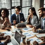 IT business consultant and Client shaking